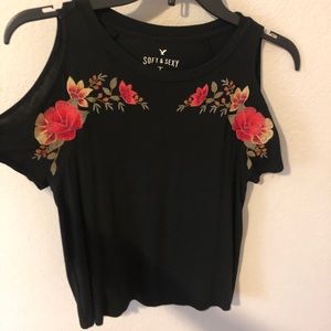 american eagle soft & sexy off-the shoulder tee